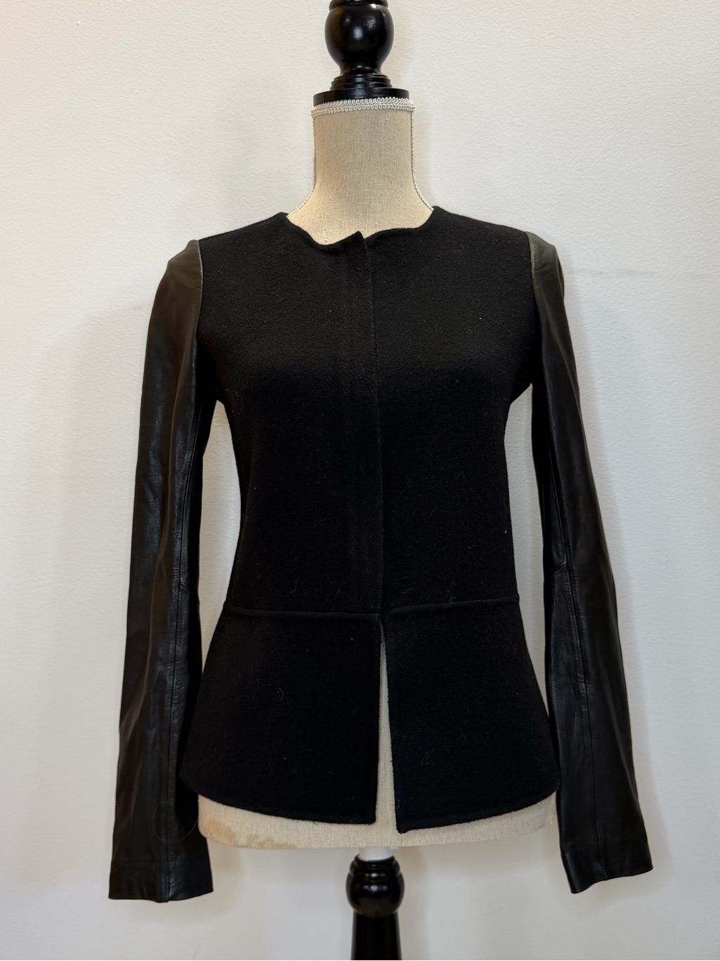 Rag & Bone Leather Sleeve Wool Jacket